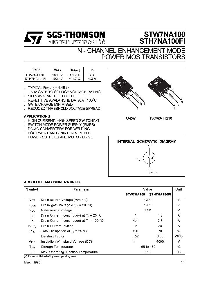 STH7NA100FI_542311.PDF Datasheet