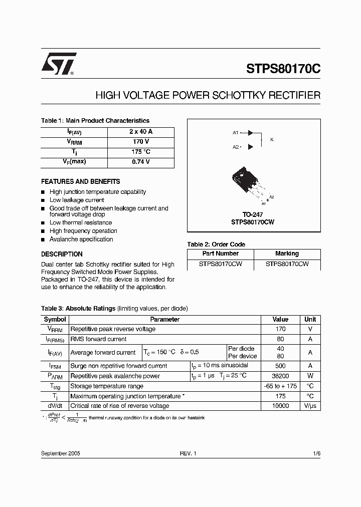 STPS80170C_542896.PDF Datasheet