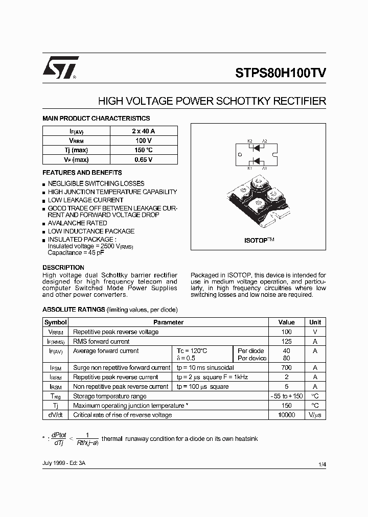 STPS80H100_515810.PDF Datasheet