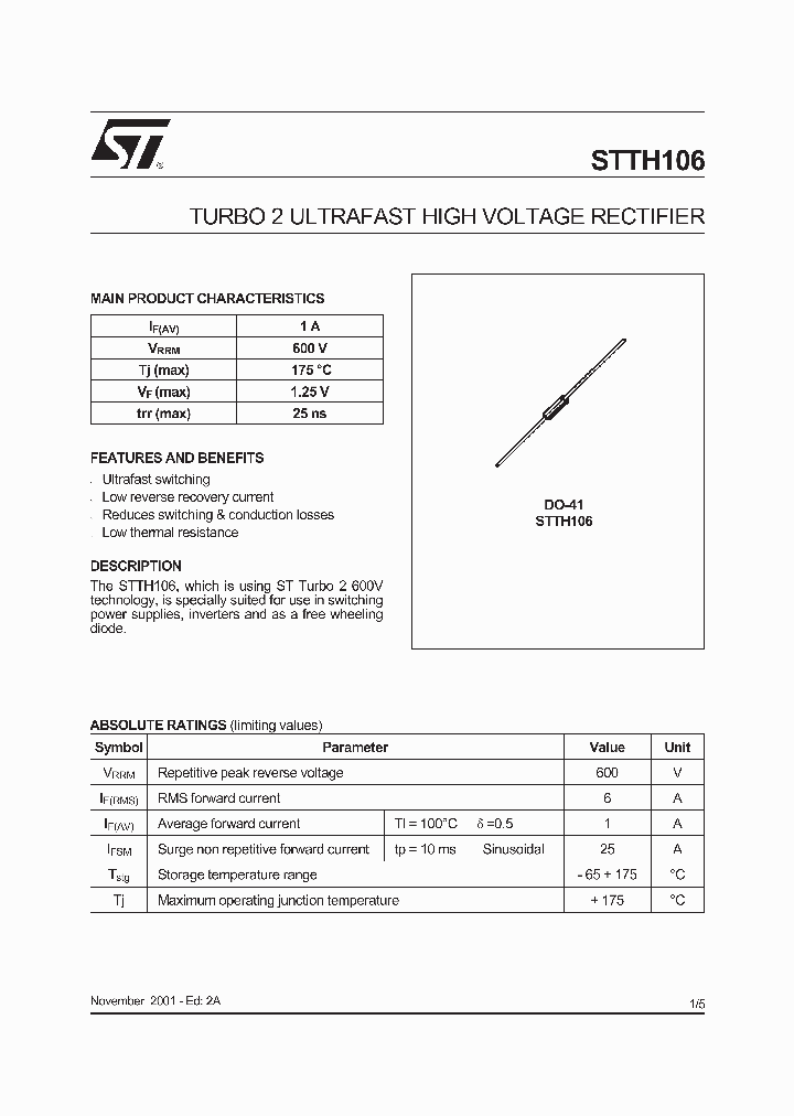 STTH106_550558.PDF Datasheet