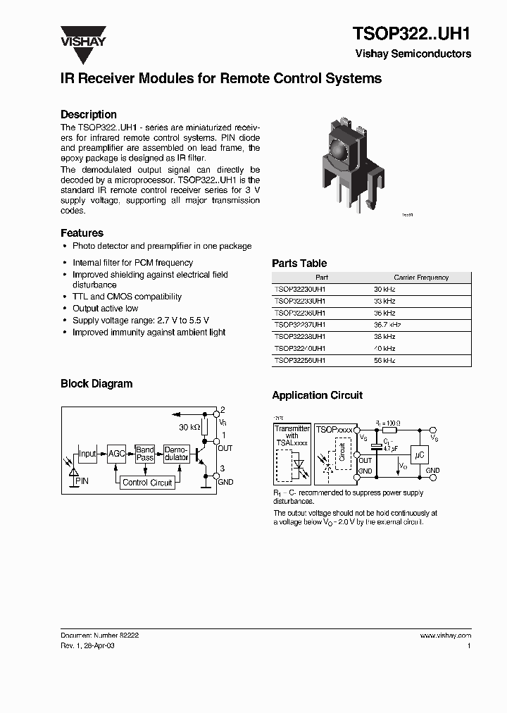 TSOP322_494001.PDF Datasheet