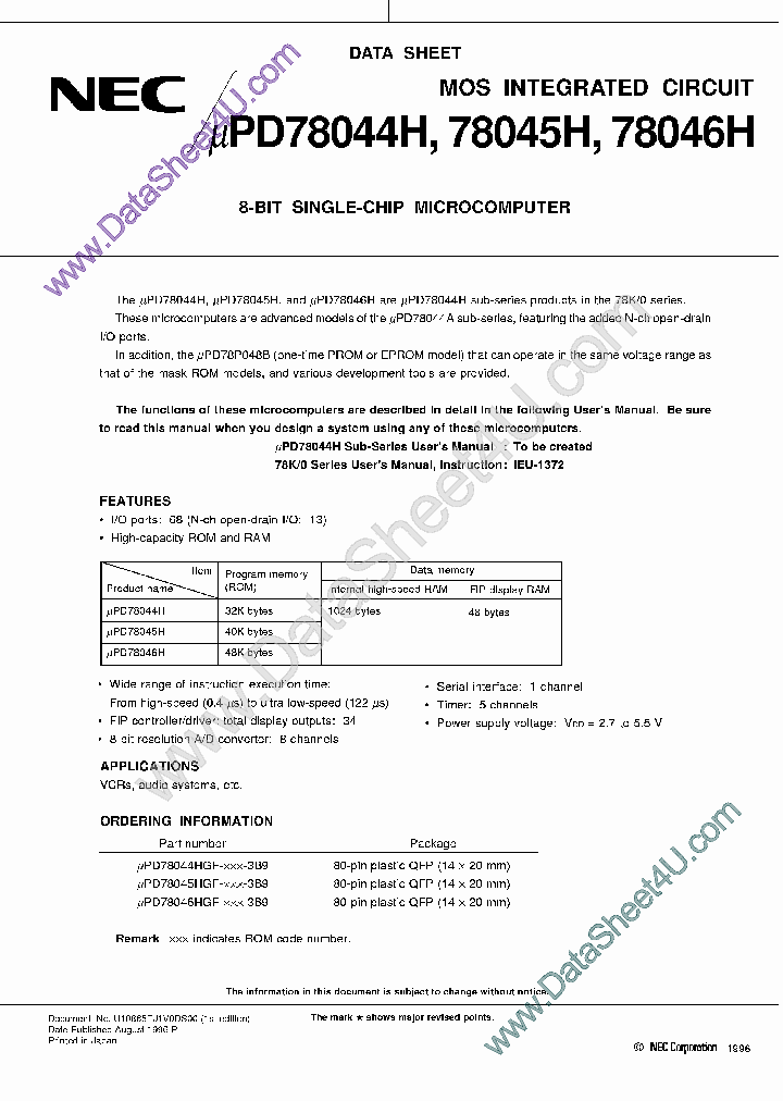 UPD78046H_535525.PDF Datasheet