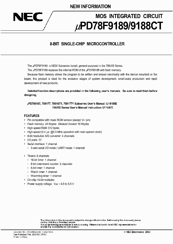 UPD789188_493111.PDF Datasheet