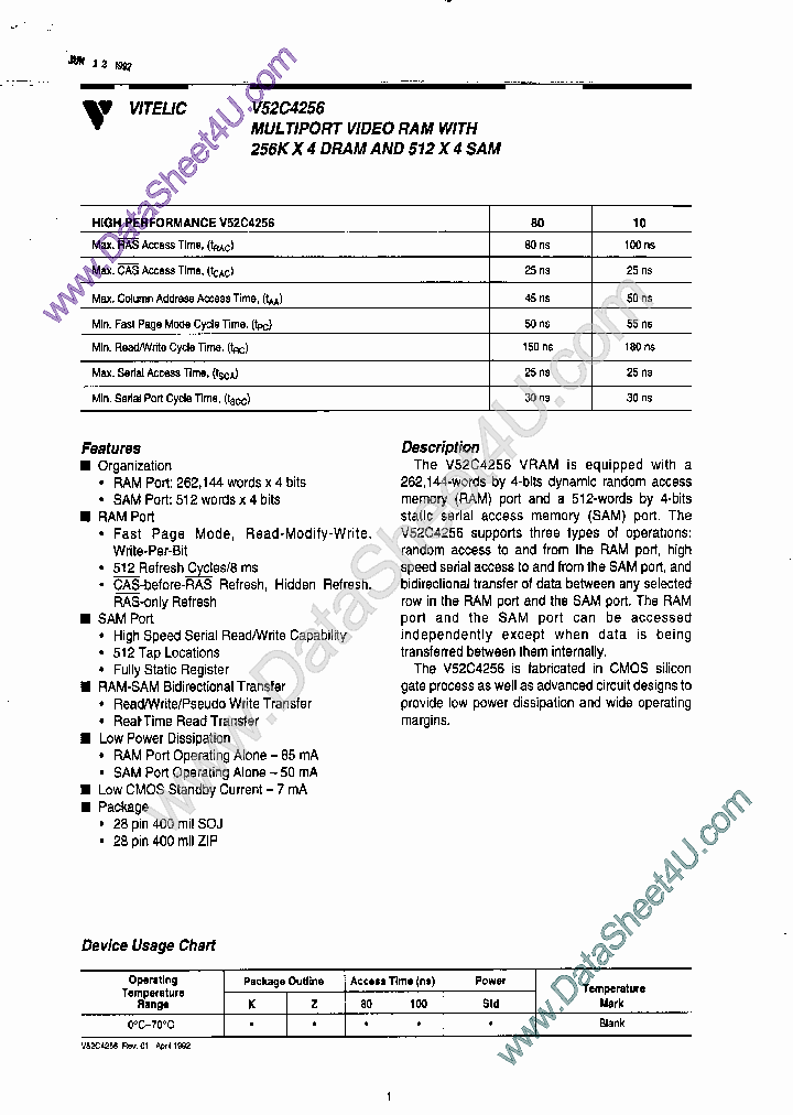 V52C4256_502574.PDF Datasheet