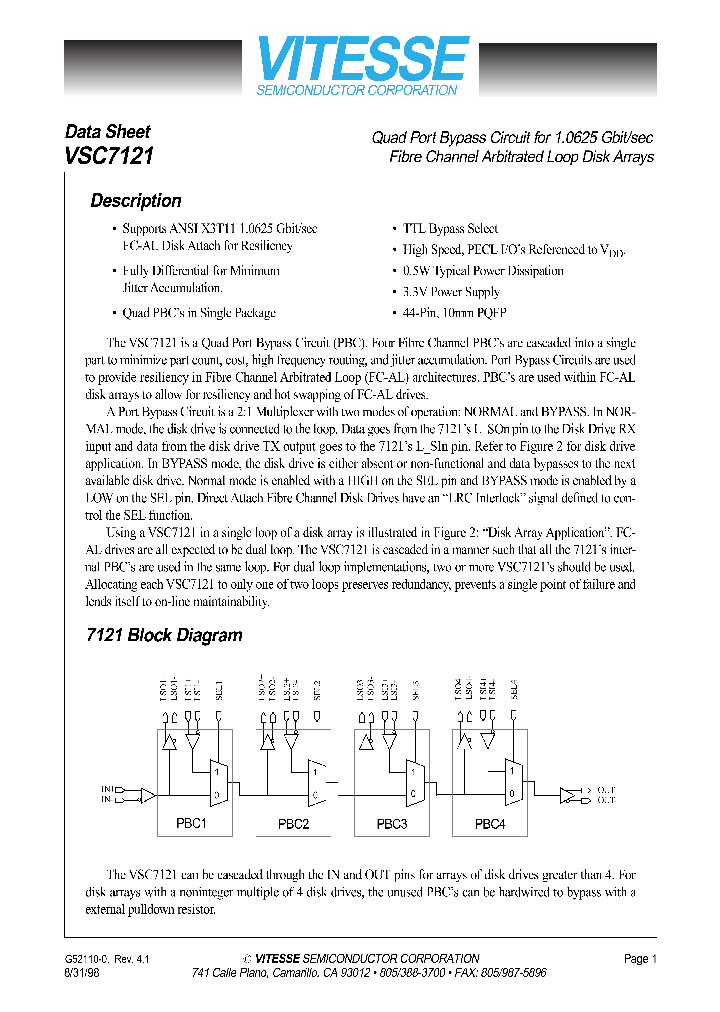 VSC7121_540884.PDF Datasheet
