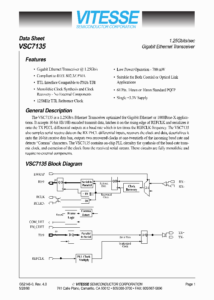 VSC7135_524213.PDF Datasheet