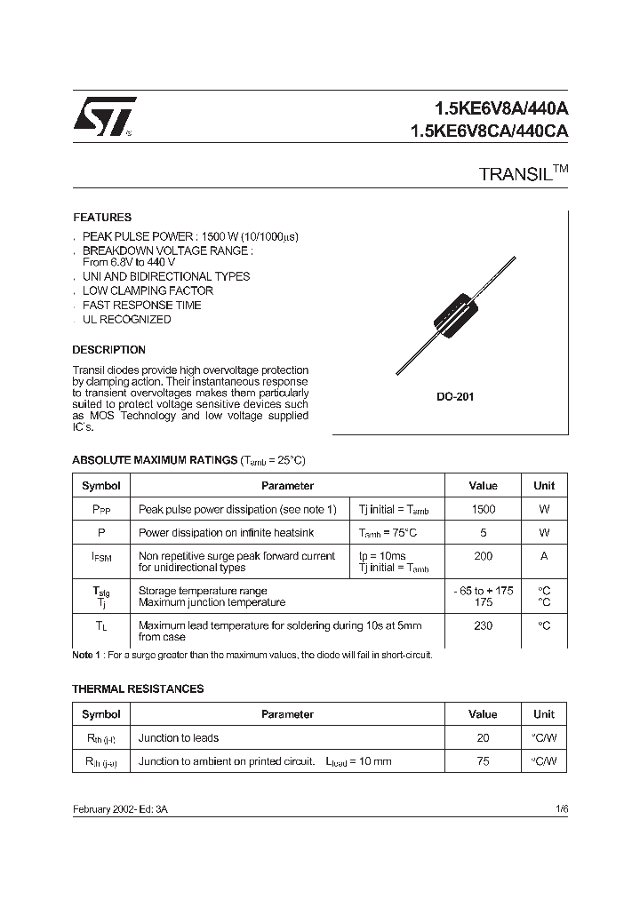 1-5KE440CA_600117.PDF Datasheet