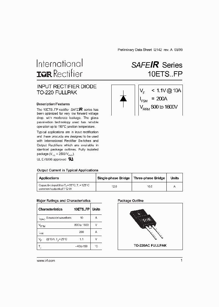 10ETS08FP_710249.PDF Datasheet