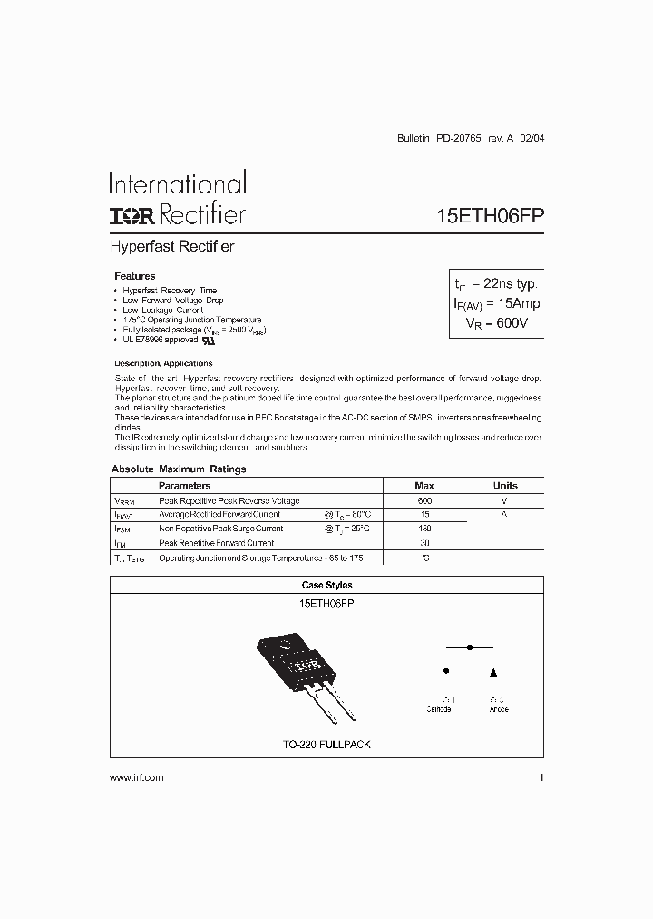 15ETH06FP_733354.PDF Datasheet