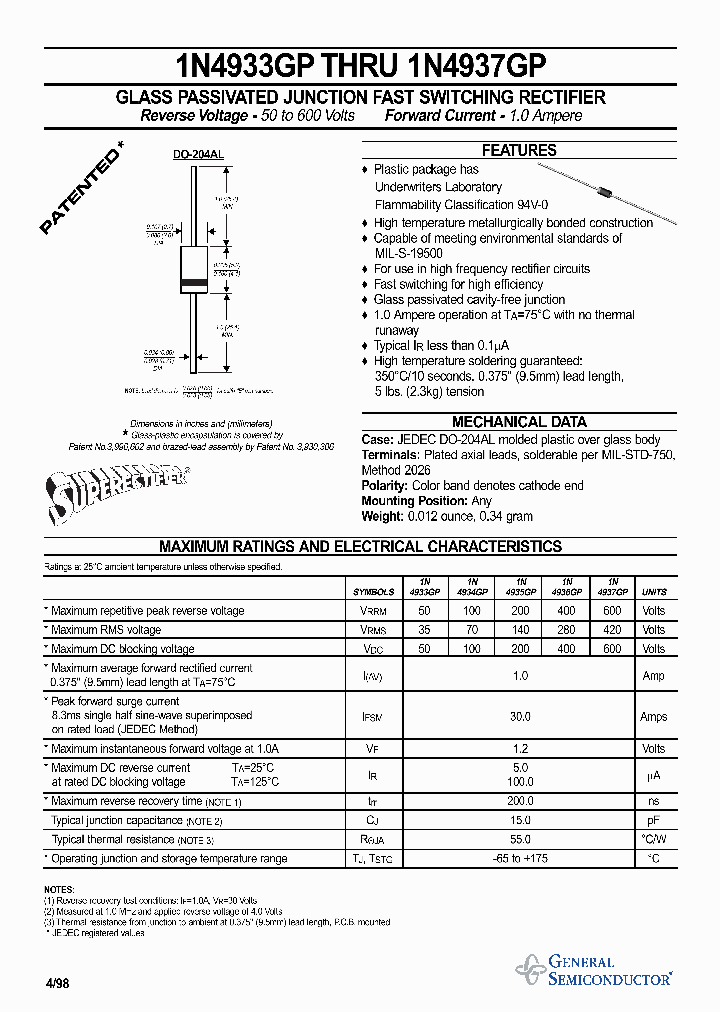1N4934GP_743612.PDF Datasheet