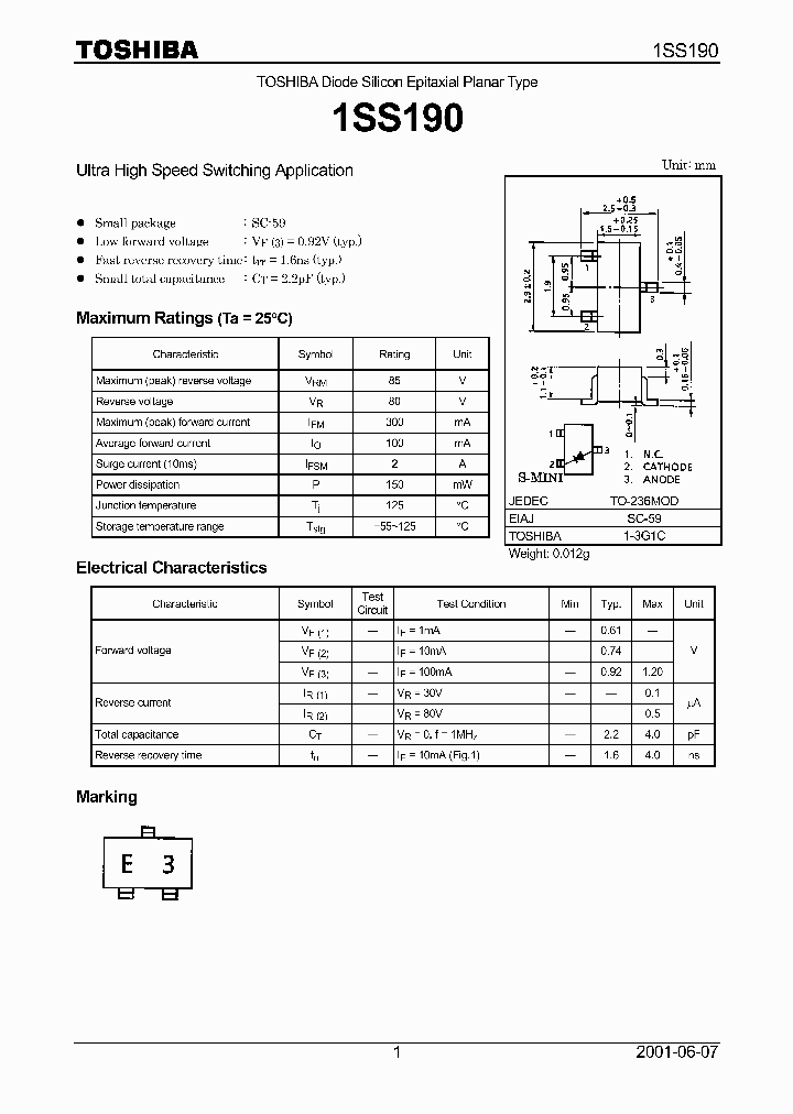 1SS190_600556.PDF Datasheet
