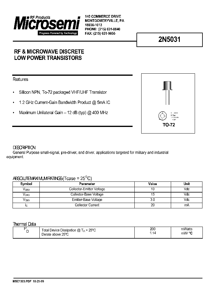 2N5031_709221.PDF Datasheet