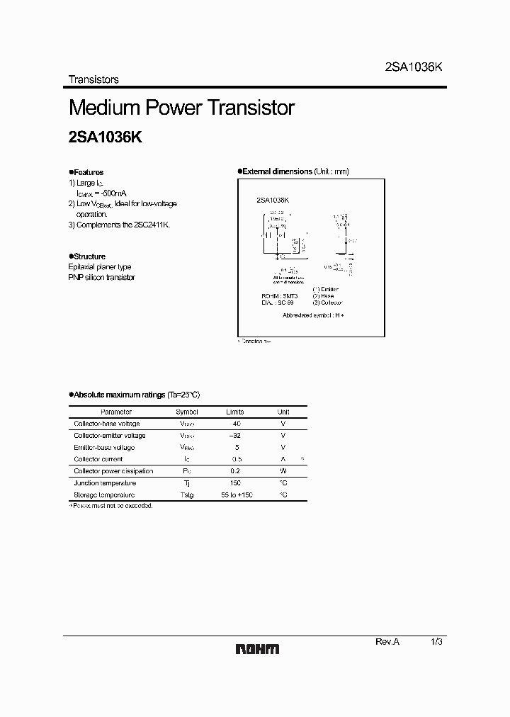 2SA1036KT146_593152.PDF Datasheet