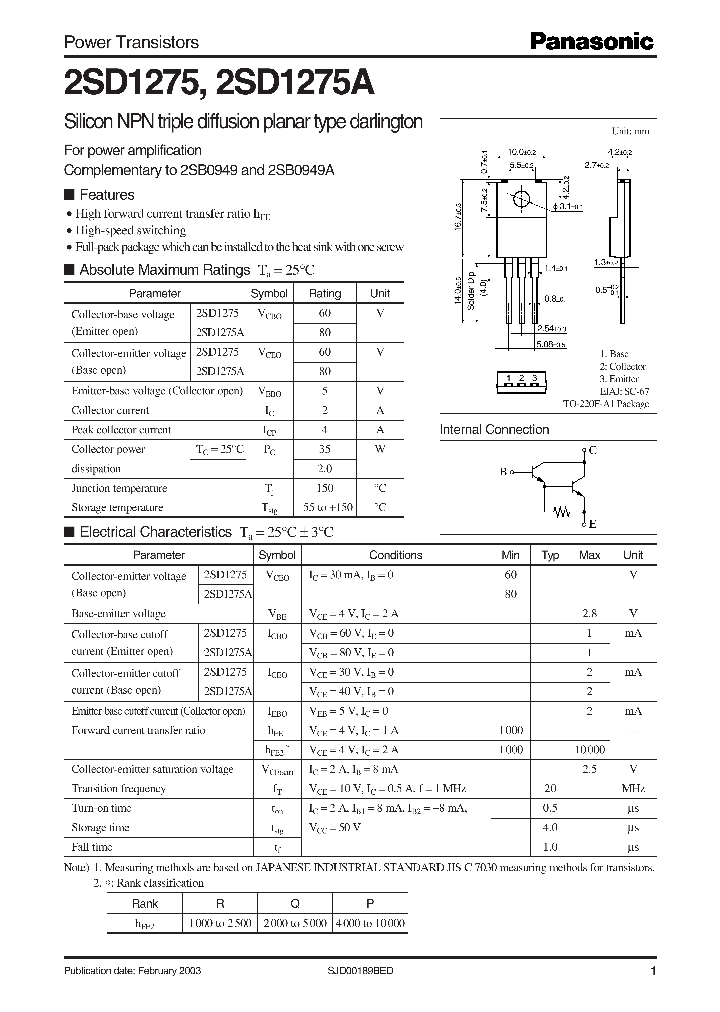 2SD1275A_634670.PDF Datasheet