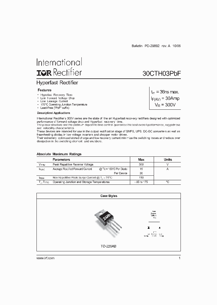 30CTH03PBF_710228.PDF Datasheet