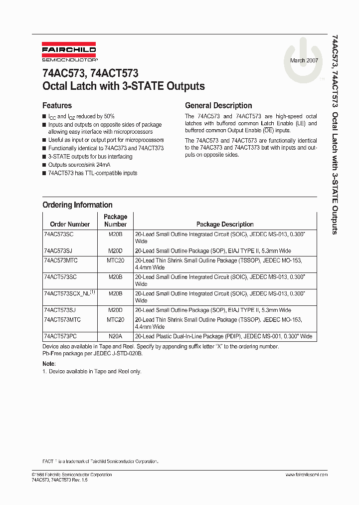 74AC57307_723698.PDF Datasheet