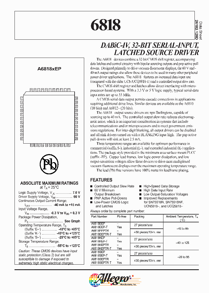 A6818EEPTR_755284.PDF Datasheet