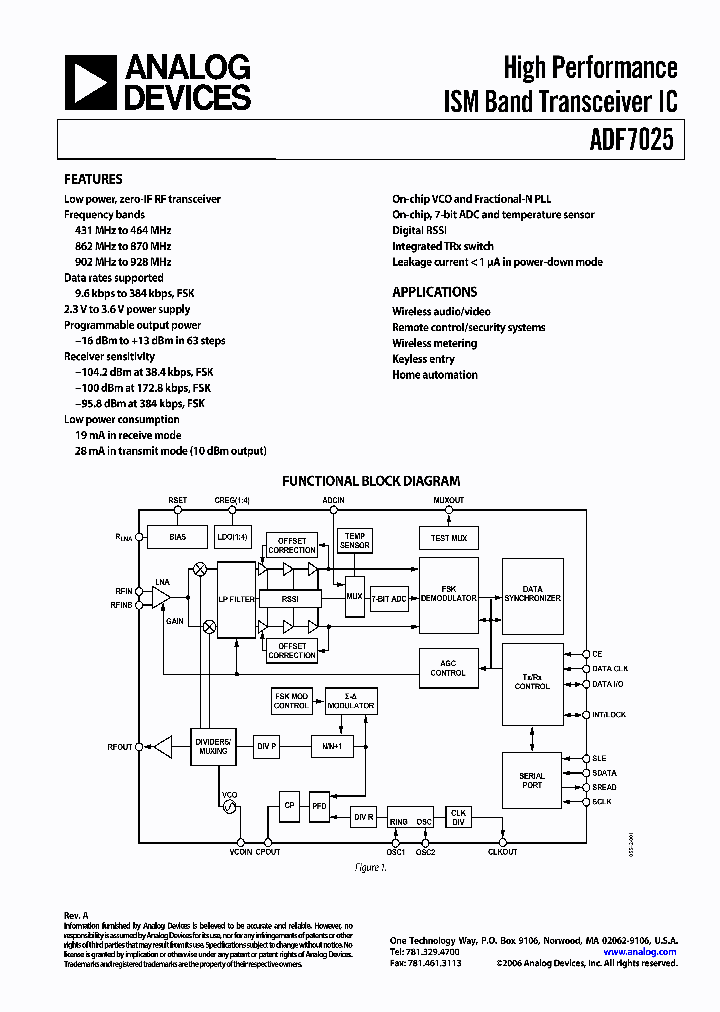 ADF7025_398437.PDF Datasheet