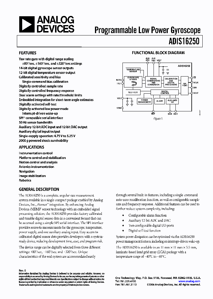 ADISB16250PCBZ_433318.PDF Datasheet