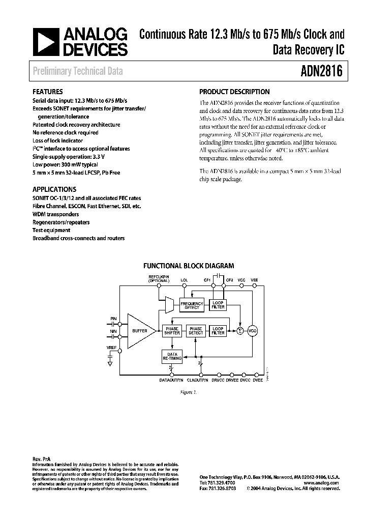 ADN2816XCPZ_679693.PDF Datasheet
