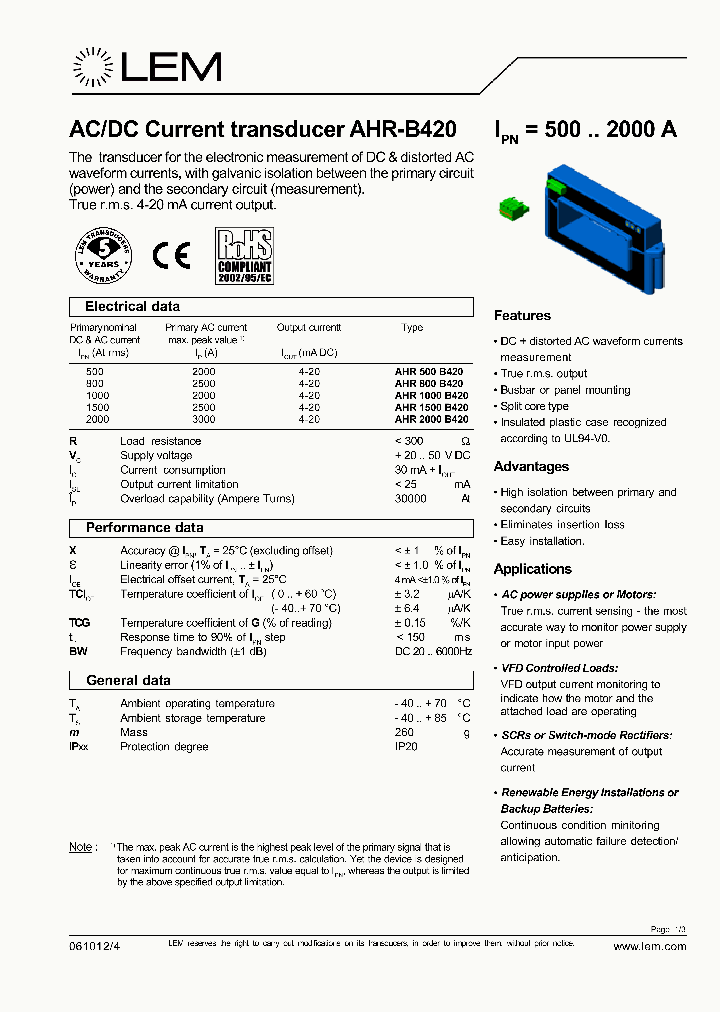 AHR1000B420_704164.PDF Datasheet