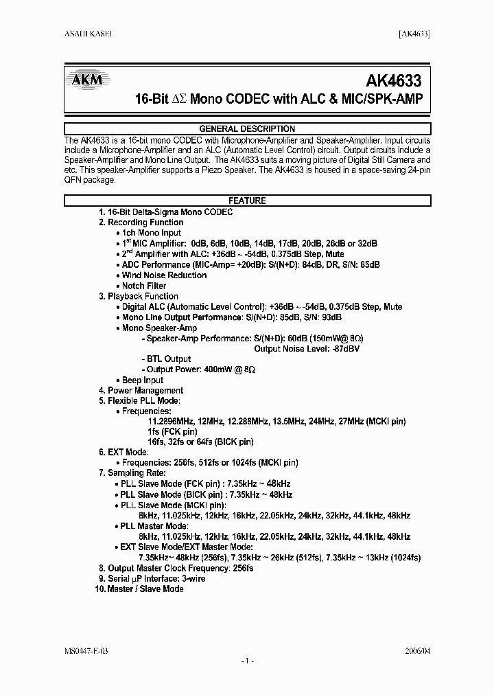AK4633_733803.PDF Datasheet