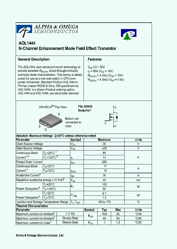 AOL1444L_650530.PDF Datasheet