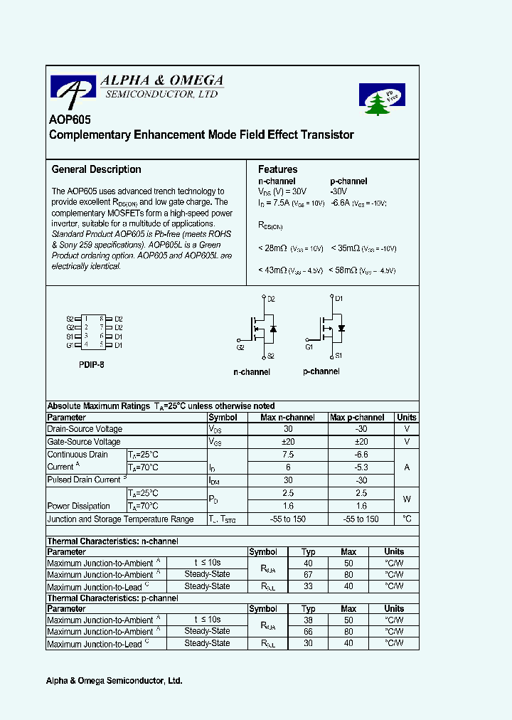 AOP605L_742927.PDF Datasheet
