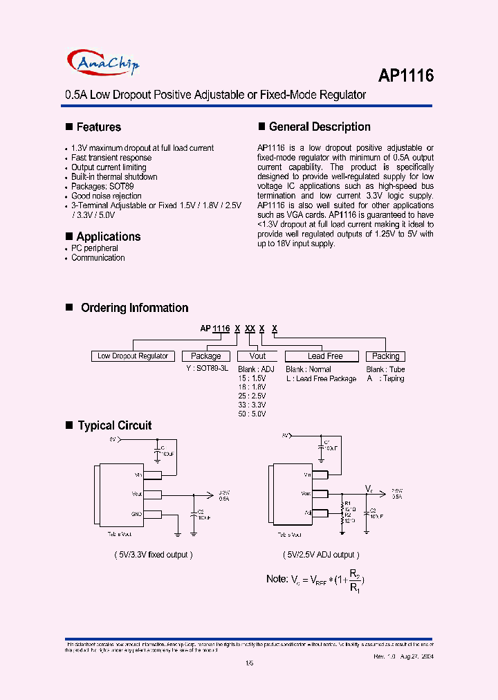 AP1116Y50LA_433662.PDF Datasheet