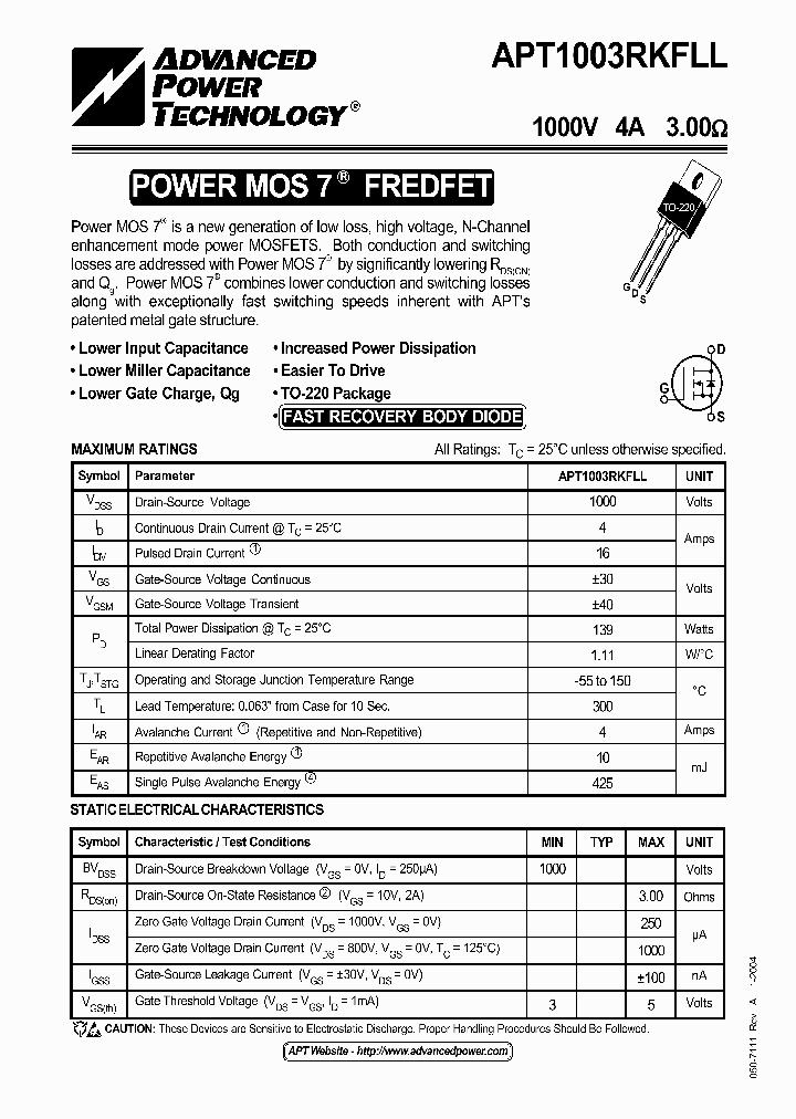 APT1003RKFLL_644190.PDF Datasheet
