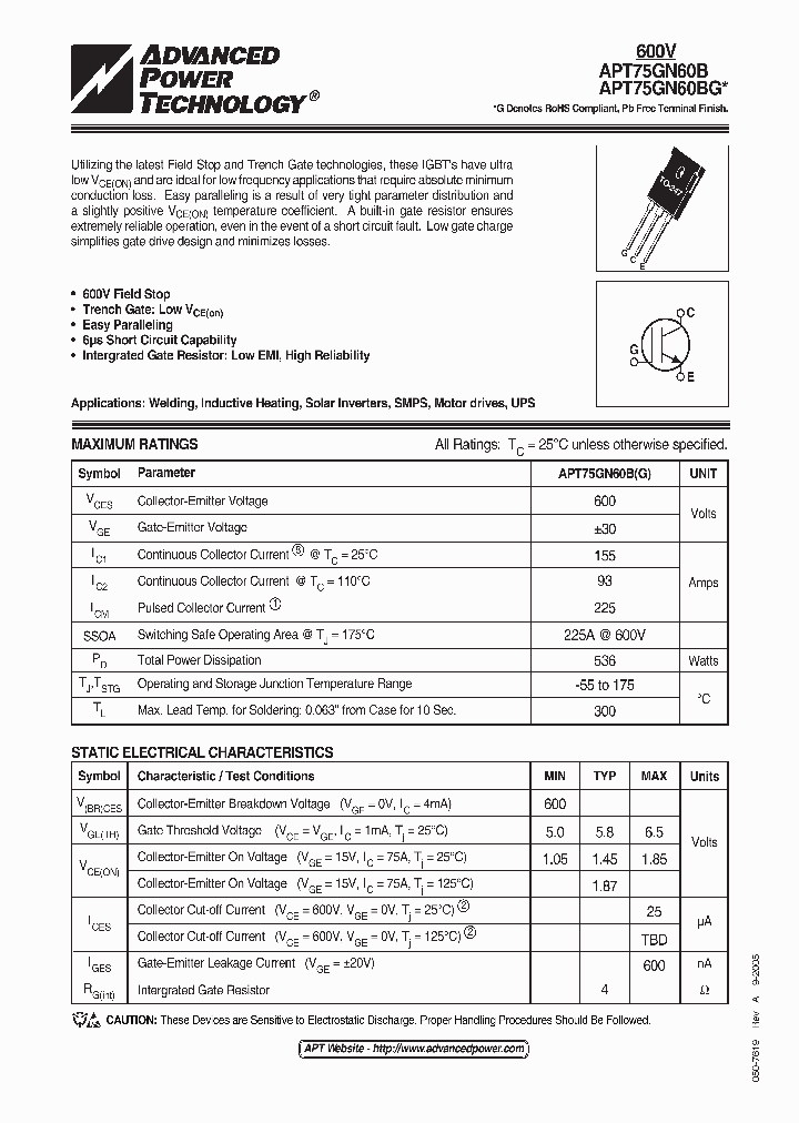APT75GN60BG_644581.PDF Datasheet