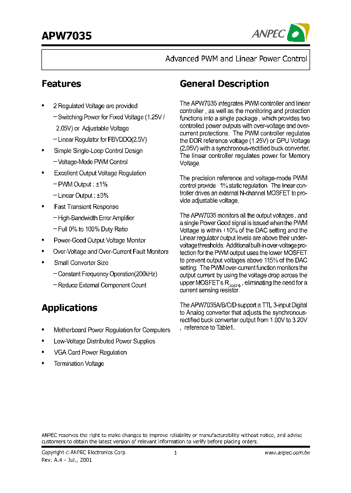 APW7035_600729.PDF Datasheet