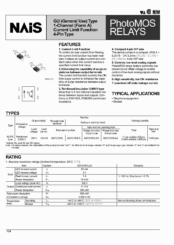 AQY210HLAZ_714703.PDF Datasheet