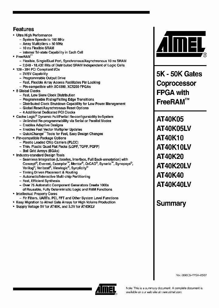 AT40K05_583231.PDF Datasheet