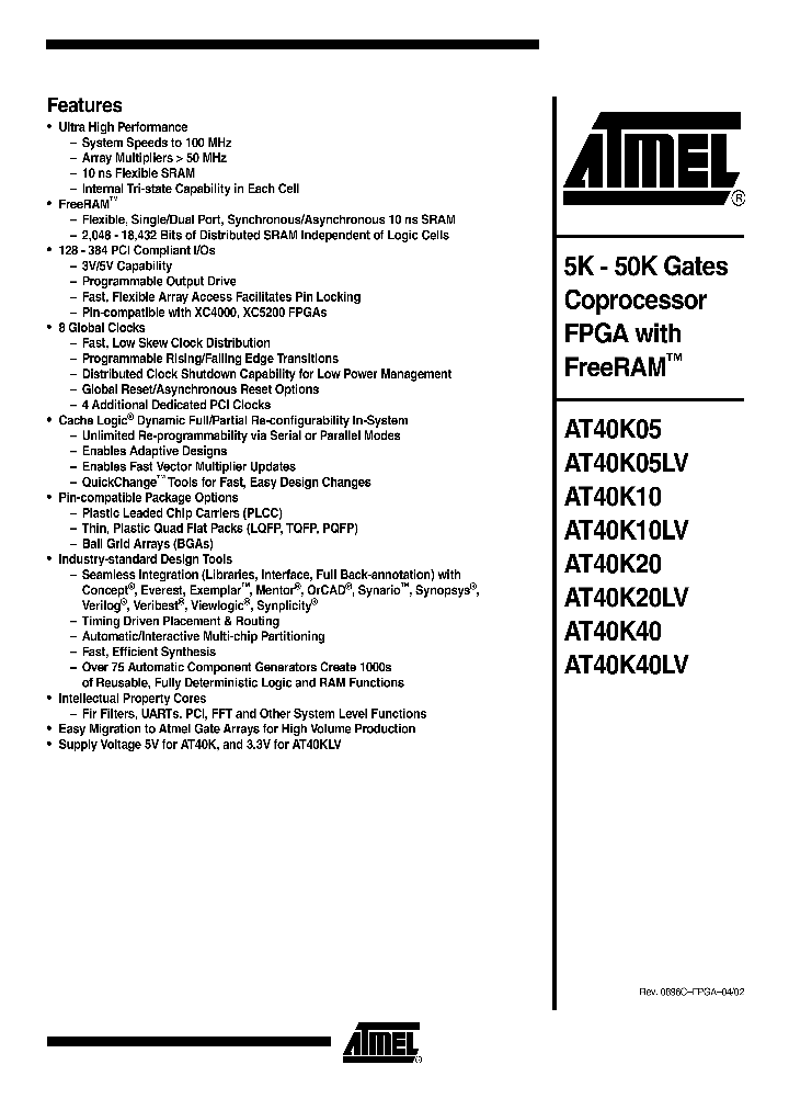 AT40K10LV_583219.PDF Datasheet