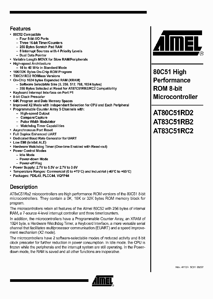 AT80C51RD2NBSP_324025.PDF Datasheet