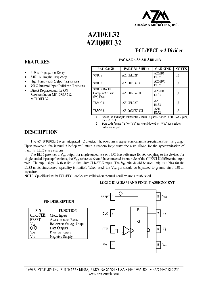 AZ10EL32_636408.PDF Datasheet