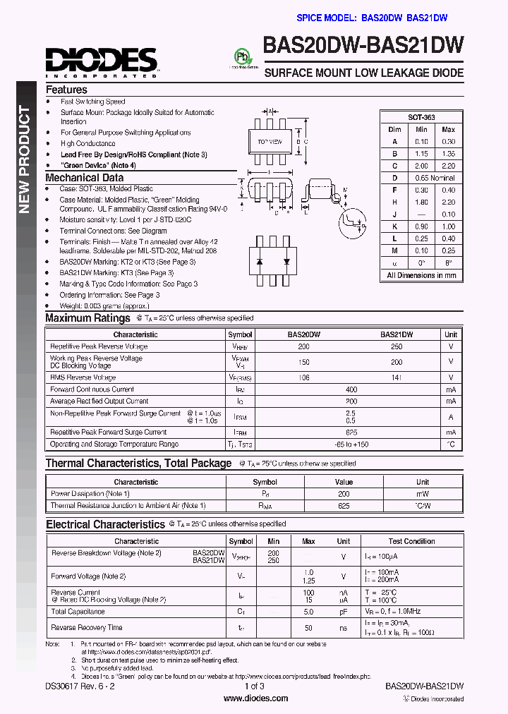 BAS20DW_647549.PDF Datasheet