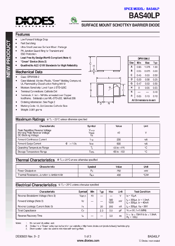 BAS40LP_647542.PDF Datasheet