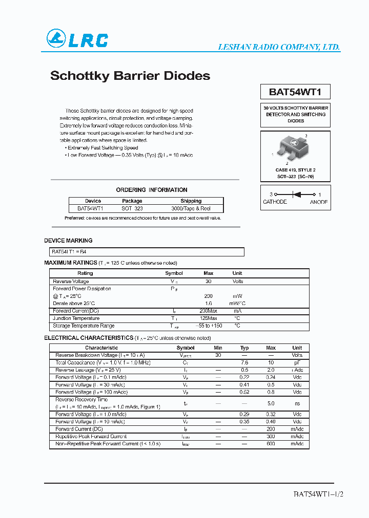 BAT54WT1_638303.PDF Datasheet
