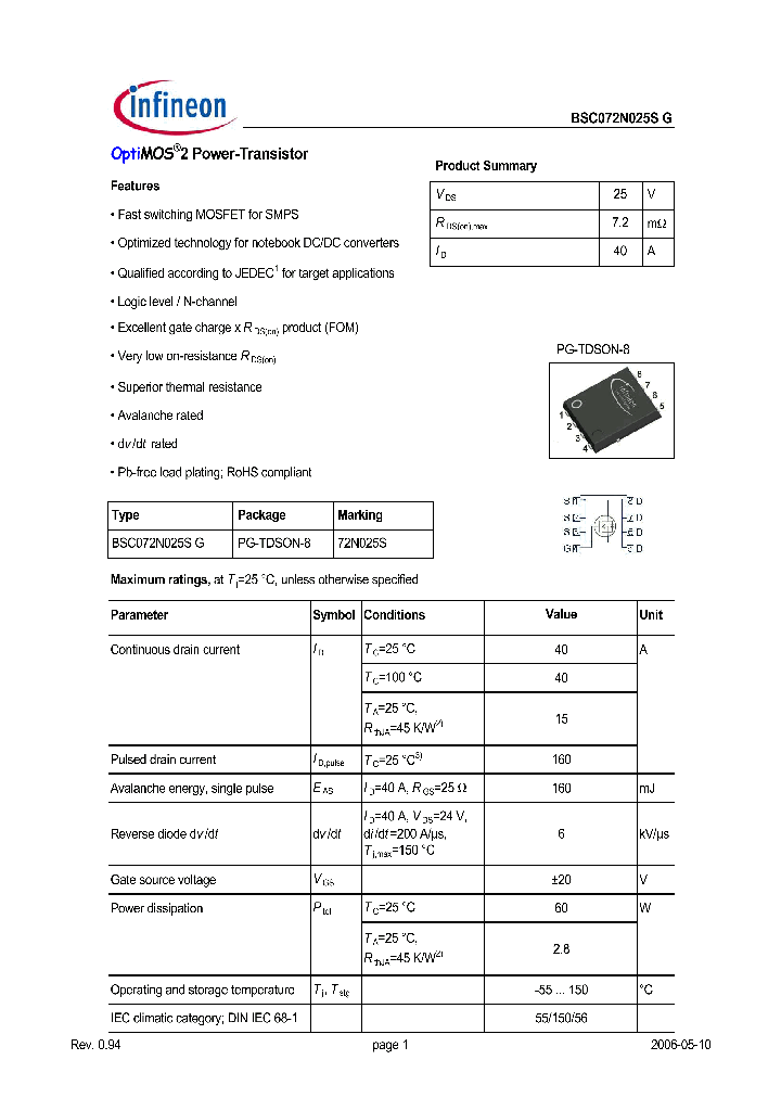 BSC072N025S_650698.PDF Datasheet