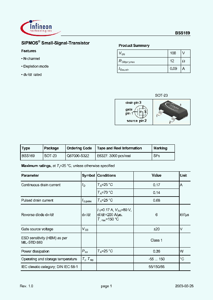 BSS169_580969.PDF Datasheet