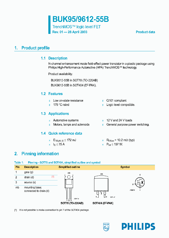 BUK9612-55B_711437.PDF Datasheet