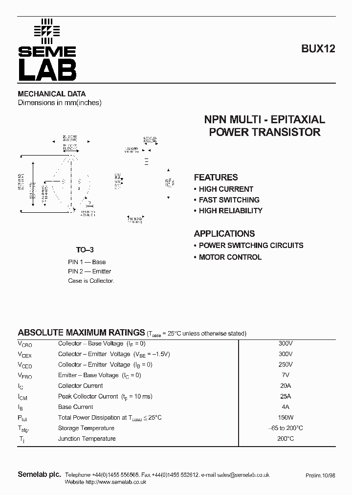BUX12_779323.PDF Datasheet