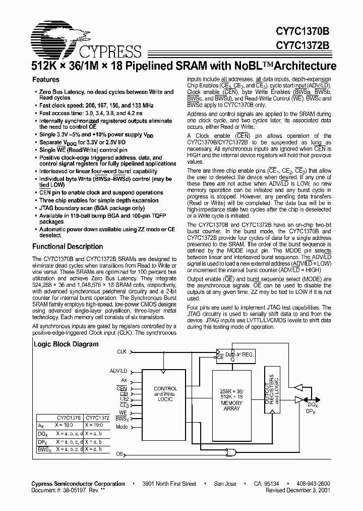 CY7C1370B_656363.PDF Datasheet