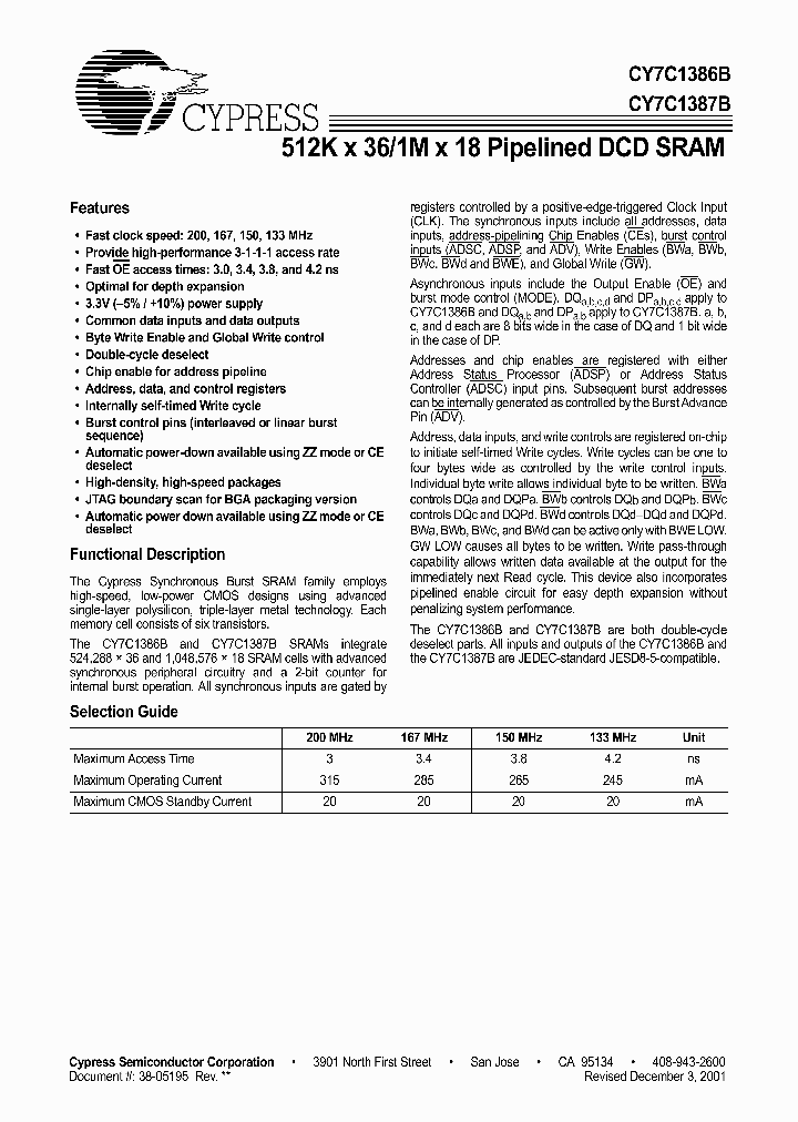 CY7C1386B_656525.PDF Datasheet