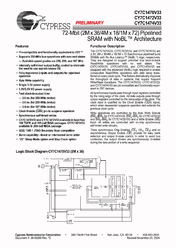 CY7C1474V33-167BGC_571544.PDF Datasheet