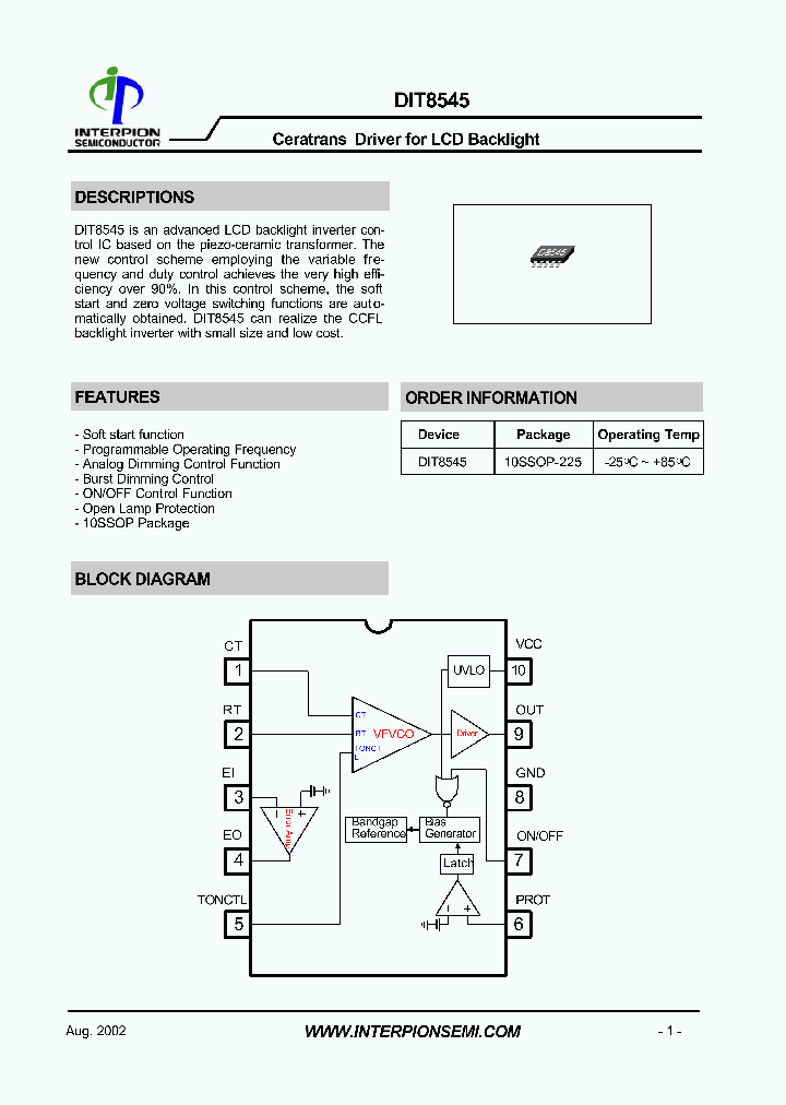 DIT8545_601780.PDF Datasheet
