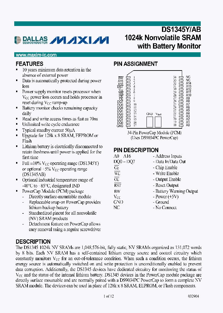 DS1345ABA-70_730243.PDF Datasheet