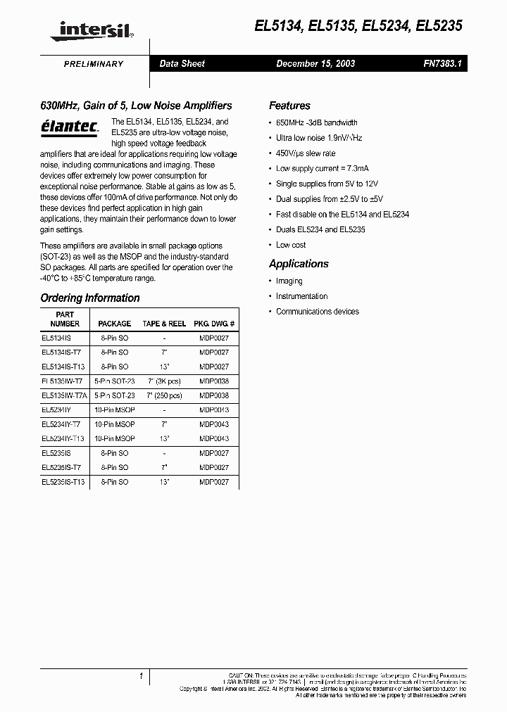 EL5134_344943.PDF Datasheet